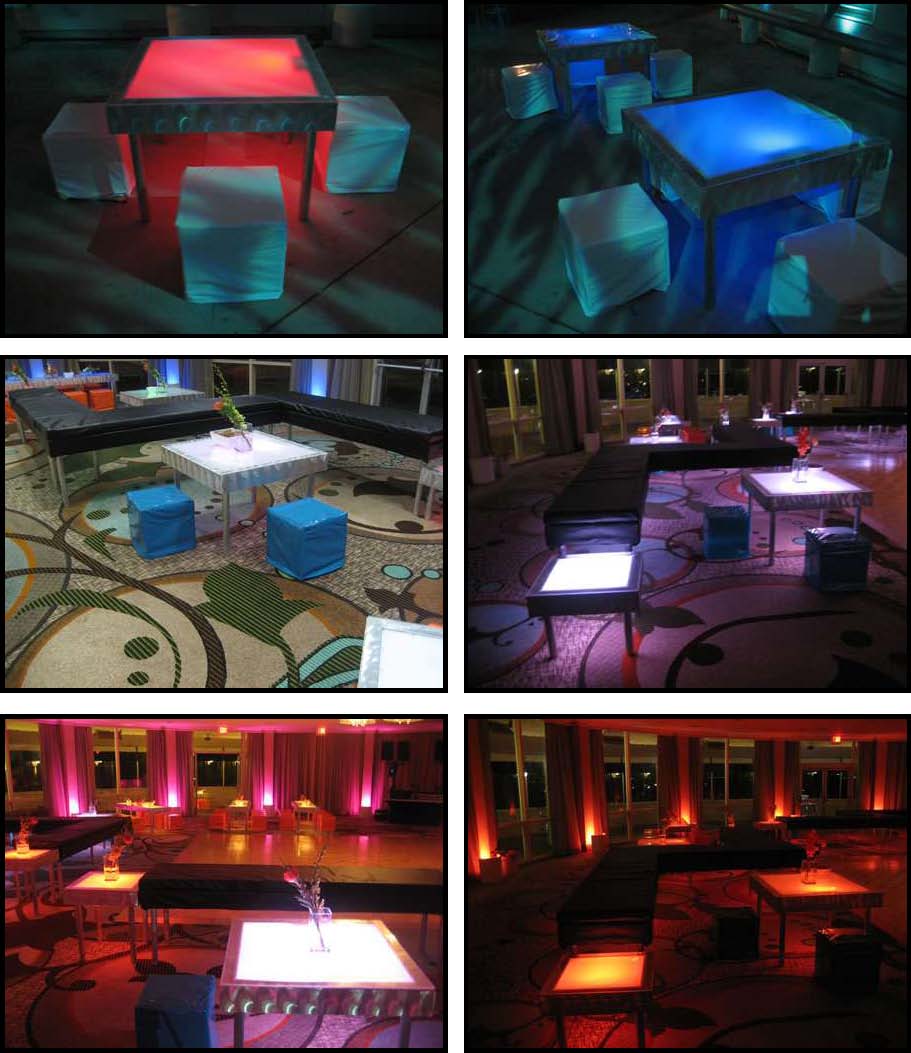 ILLUMINATED LED tables 3 ft. x 3 ft.